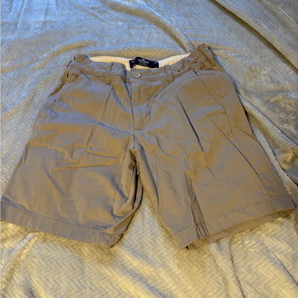 Hollister Men's Khaki Flat Front Shorts